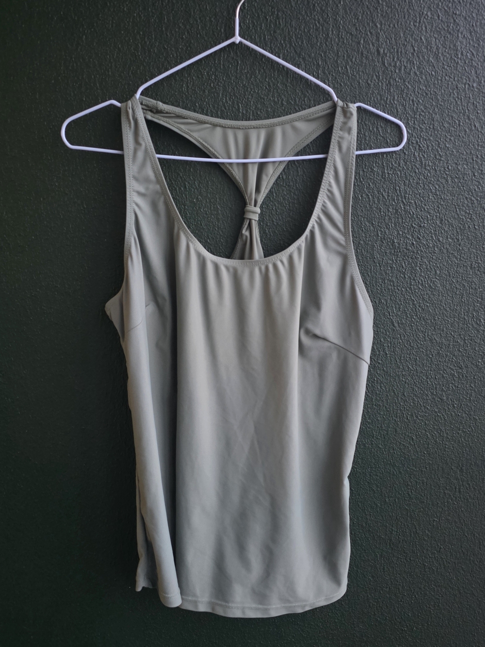 Women's Olive Racerback Knot Tank Top